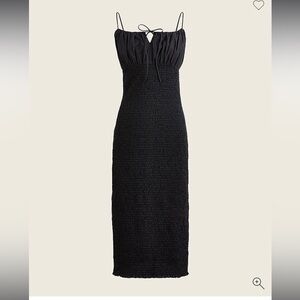 J. Crew Smocked tie-front dress Smocked Linen Sleeveless Knee Length (black)